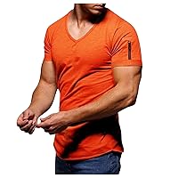 Mens Shirts Short Sleeve,Plus Size Sport Summer Shirt Solid Fitness Outdoor Casual Trendy Tees Blouse T Shirt
