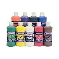 Constructive Playthings Washable Tempera Paint, Set of 9 Pints, Multi-Color (CPX-056)