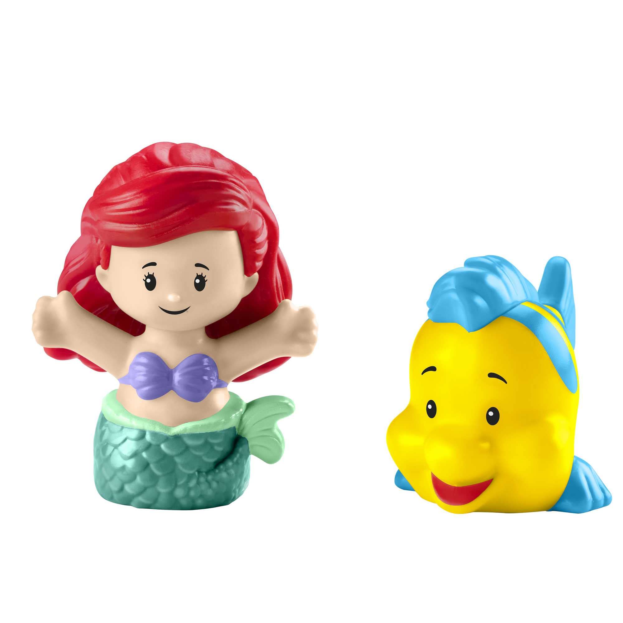 Fisher-Price Disney Princess Toddler Toy Light-Up Sea Carriage Musical Vehicle with Ariel & Flounder Figures for Ages 18+ Months
