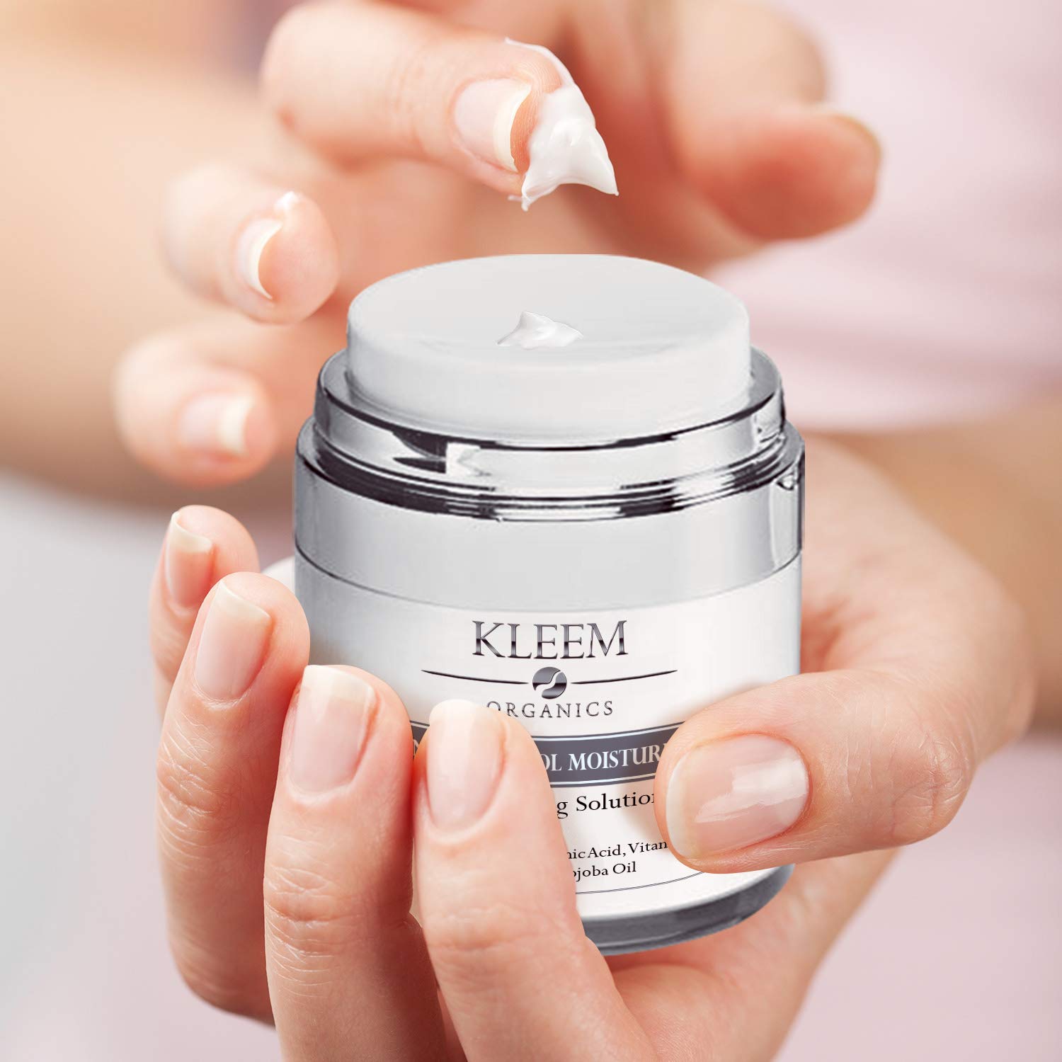 Kleem Organics Retinol Cream for Face - Anti Aging Face Cream with Hyaluronic Acid & Collagen - Retinol Face Moisturizer for Wrinkles, Dark Spots, and Uneven Skin Texture - Crema Retinol Para La Cara