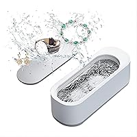 Ultrasonic Jewelry Cleaner for All Jewelry, 45KHz Portable and Low Noise Ultrasonic Machine for Jewelry, Ring, Earrings, Necklace, Silver, Retainer, Eyeglass, Watches, Coins, Razors