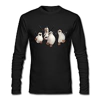 HEJX Mens Penguins Of Madagascar Hot Topic Long-Sleeve T-Shirt Black L