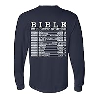Mens Christian Tshirt Bible Numbers Scripture Long Sleeve T-Shirt