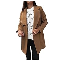 BUKINIE 2021 Women's Fashion Classic Double-Breasted Trench Coat Casual Solid Notch Lapel Overcoat Outerwear Windproof Elegant Coats