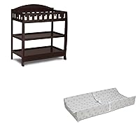 Infant Changing Table with Pad, Dark Chocolate and Waterproof Baby and Infant Diaper Changing Pad, Beautyrest Platinum, White