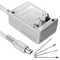 3DS Charger Kit, 3DS Metal Retractable Stylus Pen for Nintendo 3DS/3DS XL/3DS LL, 3DS Charger Compatible with Nintendo 3DS/ New 3DS XL/DSi/DSi XL/2DS/ 2DS XL Wall Plug Adapter (100-240v)