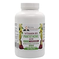 Peter's Choice B5 Panthotenic Acid 250mg 500 Tablets Energy Support Supplement