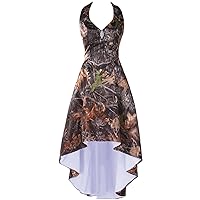 High Low Cocktail Bridesmaid Dress Camo Prom Homecoming Gowns Pageant