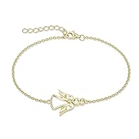FJ Guardian Angel Bracelet for Women 925 Sterling Silver with Cubic Zirconia Angel Jewellery Gifts for Women Girls