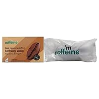 mCaffeine Deep Cleansing Bath Soap with Vitamin E and Coffee Oil | Energizes, Tones and Softens Skin | Bathing Soap in Signature Coffee Shape with Refreshing Aroma | Natural & Vegan