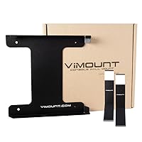 ViMount Wall Mount Metal Holder Compatible with PlayStation 4 PS4 Classic/FAT (first version) with 2x Controllers wall mount in Black Color