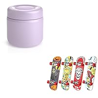 Vacuum Insulated Thermos for Hot Food Kids 13.5oz & 4PCS Finger Boards Mini Skateboard