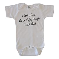 Unisex-Baby White Bodysuit I Only Cry Bodysuit
