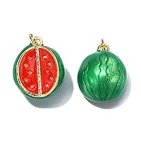 DanLingJewelry 5 pcs 3D Watermelon Pendant Charms Summer Fruit Charms for Jewelry Making DIY Bracelet Necklace Earring