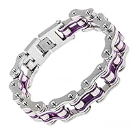 Jewelry 16mm Heavy Mens Stainless Steel Motorcycle Bicycle Bike Biker Chain Bracelet Two-tone High Polished