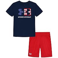 Under Armour Boys Outdoor Set, Cohesive Pants & Top Tshirt And Short Set, Academy Icon Flag, 5 US