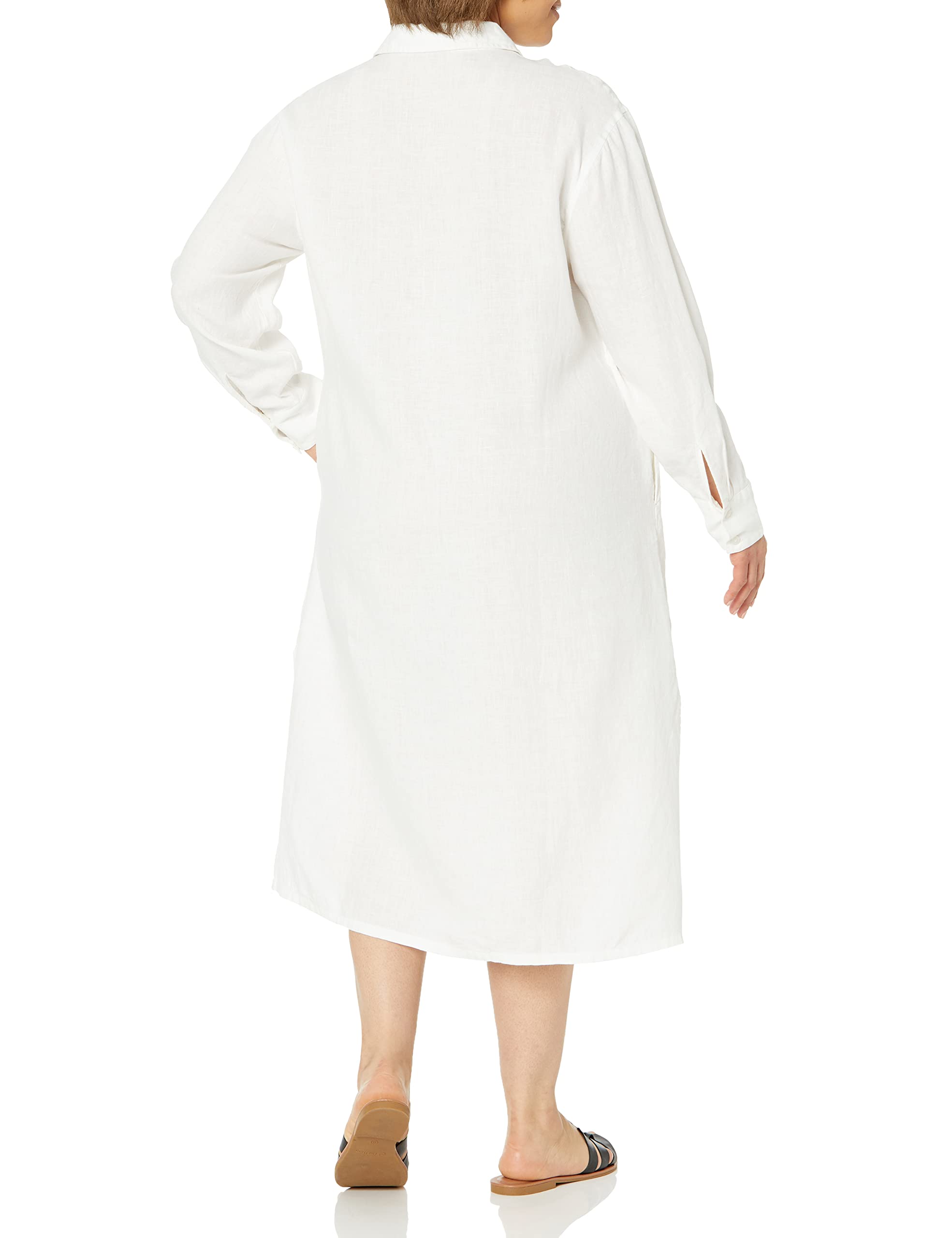 The Drop Women's Fiona Relaxed Linen Midi Shirt Dress