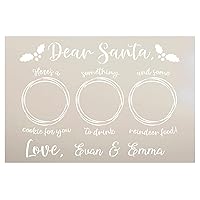 Personalized Dear Santa Stencil by StudioR12 - Select Size - USA Made - Craft DIY Holiday Home Decor | Paint Custom Christmas Wood Sign | Reusable Mylar Template (12 x 18 inches)