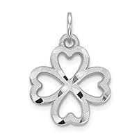 10k White Gold 4 leaf Clover Pendant Necklace Jewelry for Women