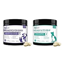 Probiotics for Dogs, with Prebiotics and Digestive Enzymes, Vitamins and Omega 3 for Allergy Itch Relief, Reduce Diarrhea, Gas, Stop Pawlicking, Hot Spots, Shedding