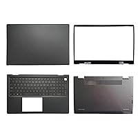 Laptop LCD Top Back and Front Bezel Compatible for Dell Inspiron 15 3510 3511 3515 3520 3525 00WPN8 09WC73 09CJN3 03JRFX Bottom Base Cover Case Black (US Keyboard Palmrest No Backlit No Type-C)