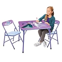 Disney Frozen Kids Folding Table & Chairs Set for Kid and Toddler 36 Months Up to 7 Years, Includes: 1 Table (36