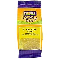 NOW Foods - Gelatin Empty Capsules '3' Size (Extra Small Size) - 1000 Gelcaps