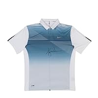 Tiger Woods Autographed Nike Dri-Fit Seasonal Bold Stripe White Polo, UDA - Limited to 25
