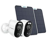REOLINK Argus 3 Ultra 2 Pack Bundle-4K Solar Security Cameras Wireless Outdoor, Solar Battery Outdoor Camera with Color Night Vision, 2.4/5 GHz Wi-Fi, 2-Way Talk, No Monthly Fee