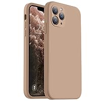 Vooii Compatible with iPhone 11 Pro Case, Upgraded Liquid Silicone with [Square Edges] [Camera Protection] [Soft Anti-Scratch Microfiber Lining] Phone Case for iPhone 11 Pro 5.8 inch - Light Brown