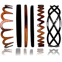 Simple Fancy Plastic Elastic Hair Bands Wavy Hair Comb Black Brown Headband Teeth Comb Shine Hairband Hoop Hair Accessories For Girls.