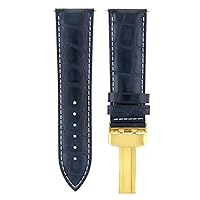 17-24mm Leather Strap Band Deployment Clasp Compatible with Tag Heuer F1 Gold