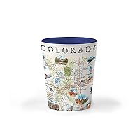 Colorado State Map Ceramic Shot Glass, BPA-Free - For Office, Home, Gift, Party