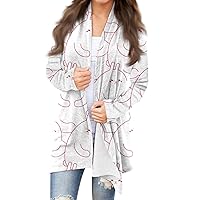 Easter Cardigans For Women,Women'S Long-Sleeve Easter Egg And Bunny Printed Jacket Crewneck Trendy Cardigan