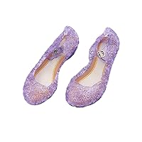 Kid Sandals 1 Pair Jelly Shoes for Sandals Princess Shoes for Kids Girls Sandal Children Jelly Sandal Kids Sandles Girls Jelly Shoes Crystal Slipper Girl Child Purple Wedge