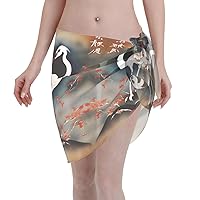 Construction Trucks Women's Short Sarongs Beach Wrap Cover Ups - Translucent, Sexy, Ideal for Pool, Fashion Vacationing
