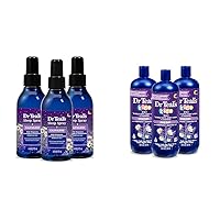 Dr Teal's Sleep Spray with Melatonin & Essential Oil Blend, 6 fl oz (Pack of 3) & Kids 3-in-1 Sleep Bath: Bubble Bath, Body Wash & Shampoo with Melatonin & Essential Oil, 20 fl oz (Pack of 3)