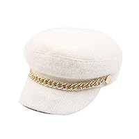 Woman's Chain Wool Blend Newsboy Cap Girls Ladies Korean Simple Handmade Solid Berets Soft Elegant Fisherman's Cabbie Hat