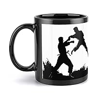 Mugs Large Porcelain Mug Kickboxing Ceramic Steeping Mug with Handle Porcelain Coffee Cups Funny Mug Tea Cups with Handle for Men Women