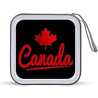 Canada Maple Leaf Cute CD Case Portable DVD Disc Wallet Holder Storage Bag Organizer for Car Home Travel