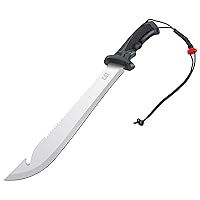 Cat Straight Machete with Saw, 19 Inch, Shoulder Strap Sheath, Stainless Steel Blade Knife with Ergonomic Comfort Tool Handle, Cut, Chop, Clear Brush, Garden, Outdoors - 980692ECT