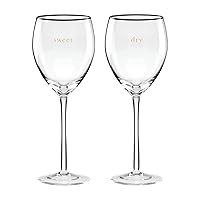 Cheers to Us Sweet & Dry Wine Glasses, Set of 2, 0.88, Clear