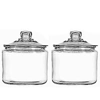 Anchor Hocking Heritage Hill 3 Quart Glass Jar with Lid, Set of 2
