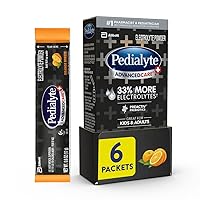 Pedialyte AdvancedCare Plus Electrolyte Powder, with 33% More Electrolytes and PreActiv Prebiotics, Orange Breeze, Electrolyte Drink Powder Packets, 0.6 oz, 6 Count