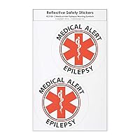 Medical Alert Epilepsy Reflective Decals - for Wheelchairs, Car Bumpers & Windows - Weatherproof & UV Resistant - Indoor & Outdoor Use - 2.25 x 2.25 Inches (2 Pack, Small)