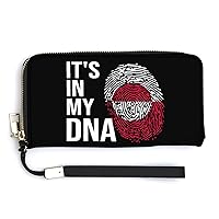 It's in My DNA Greenland Flag Womens Wallet Bifold Wristlet Long Purse Handbag Credit Cards Holder ID Card Case Bag for Ladies