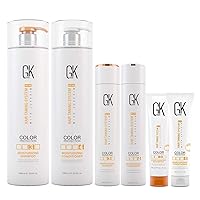 Global Keratin GK Hair Moisturizing Shampoo and Conditioner Set 100ml, 300ml, 1000ml -for Color Treated Dry Damage Curly Frizzy Thinning Hair
