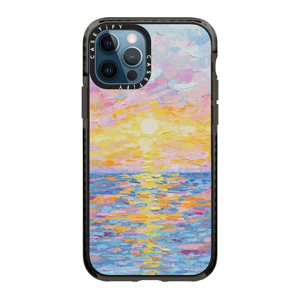CASETiFY Impact Case for iPhone 12 / iPhone 12 Pro - Frosted Sunset - Clear Black