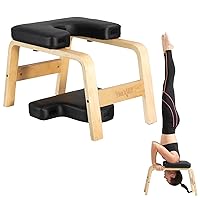 Yes4All Yoga Headstand Bench with PU Pads and Thickness Foam, Wooden Inversion Chair for Balance Training Core Strengthening