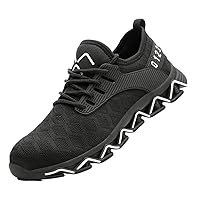 Steel Toe Shoes for Men Women Safety Work Shoes Indestructible Lightweight Comfort Steel Toe Sneakers Puncture Proof Slip Resistant Construction Safety Shoes